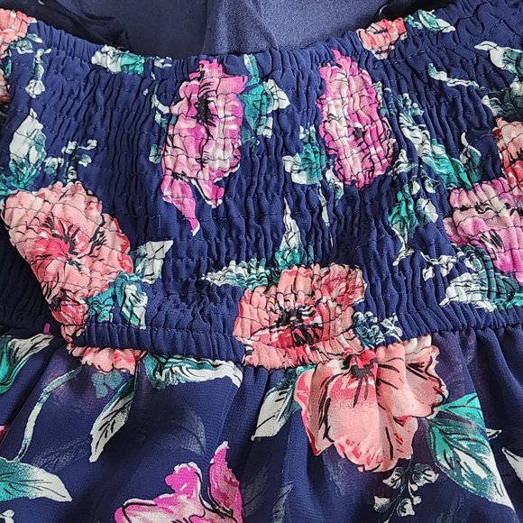 Pre-Loved Exhilaration Size Small Women's Floral Bustier Romper fully lined - Picture 11 of 13